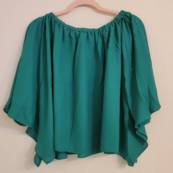 NWT Revolve Krisa Chiffon White Flutter Sleeve Short Sleeve Top XS - Picture 4 of 4